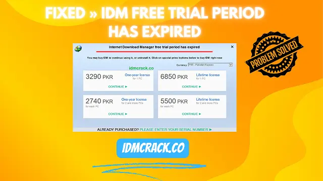 IDM Free Trial Period Has Expired Logo