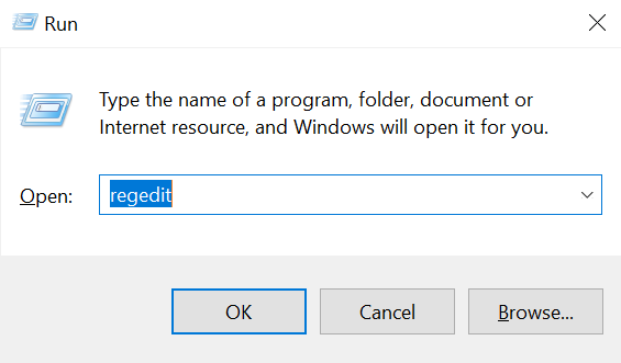 regedit prompt